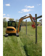 Vector Mini-Excavator Model Over Fence